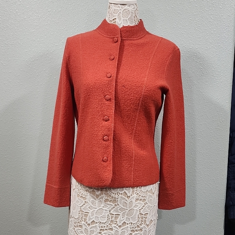 *FLAWS* Talbots Orange Wool Jacket Size S